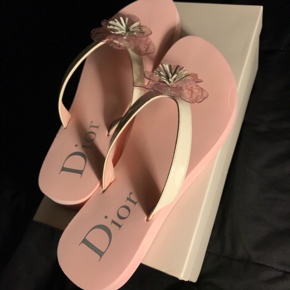 Dior Shoes - Christian Dior Pink Foam Flip Flops